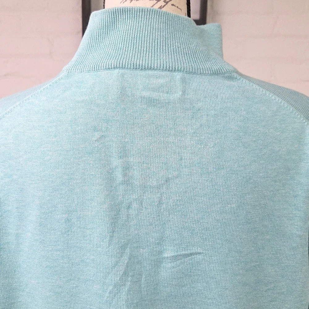 Vineyard Vines Men's Aqua Zip-Up Sweater